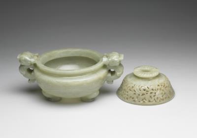 图片[3]-Jade incense burner with animal-mask pattern, Qing dynasty (1644-1911)-China Archive